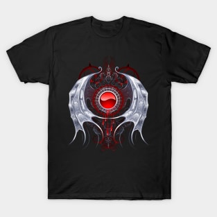 Round banner with silver wings ( Vampire wings ) T-Shirt